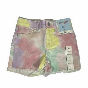 Cat & Jack Tie Dye Cutoff Jean Shorts Size 4T New